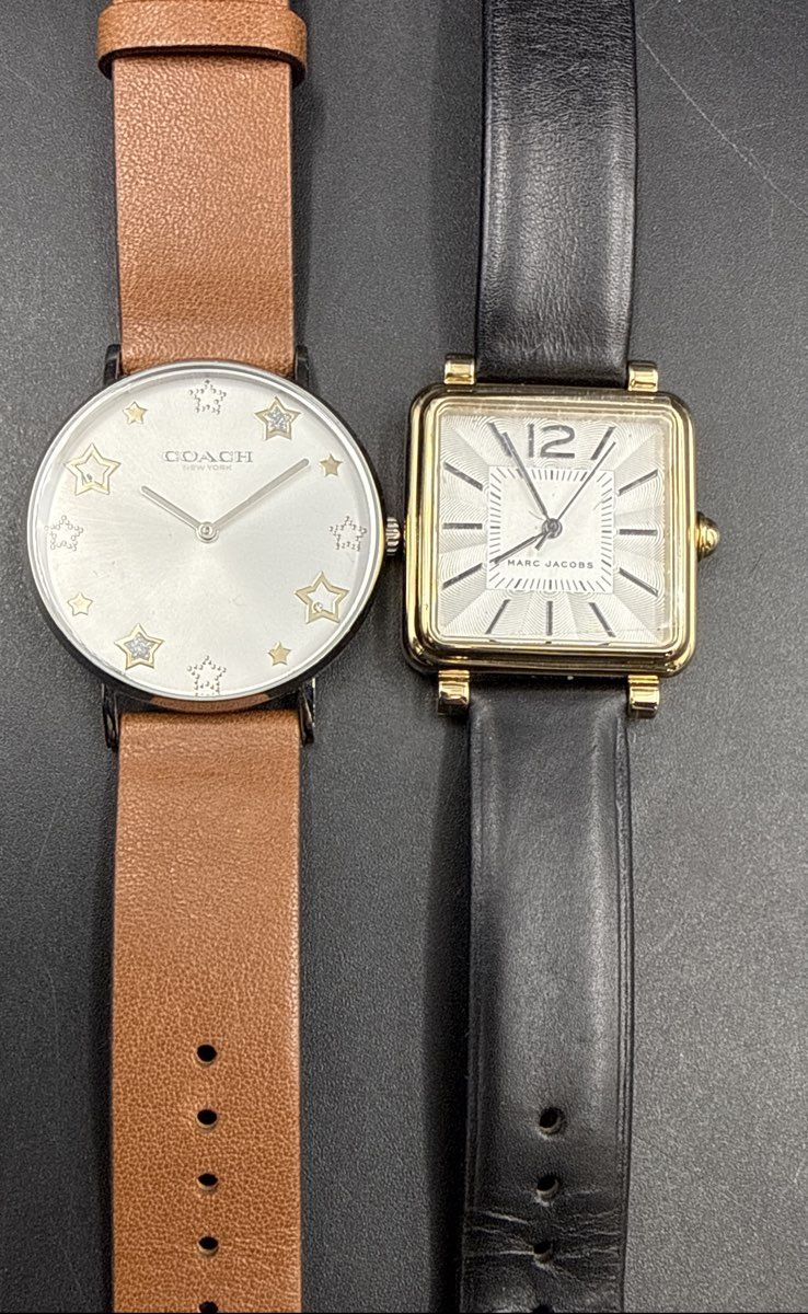 Coach & Marc Jacobs Watch Lot of 2 Women's Designer Stainless Steel Leather