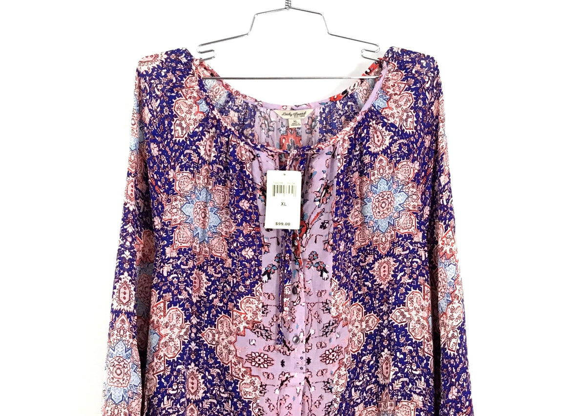 NWT Lucky Brand Floral Tunic Top - Size XL