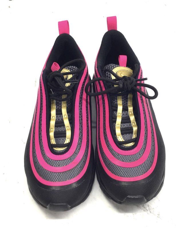 Nike Air Max 97 Black Pink Gold Youth Running Shoes Size 6Y