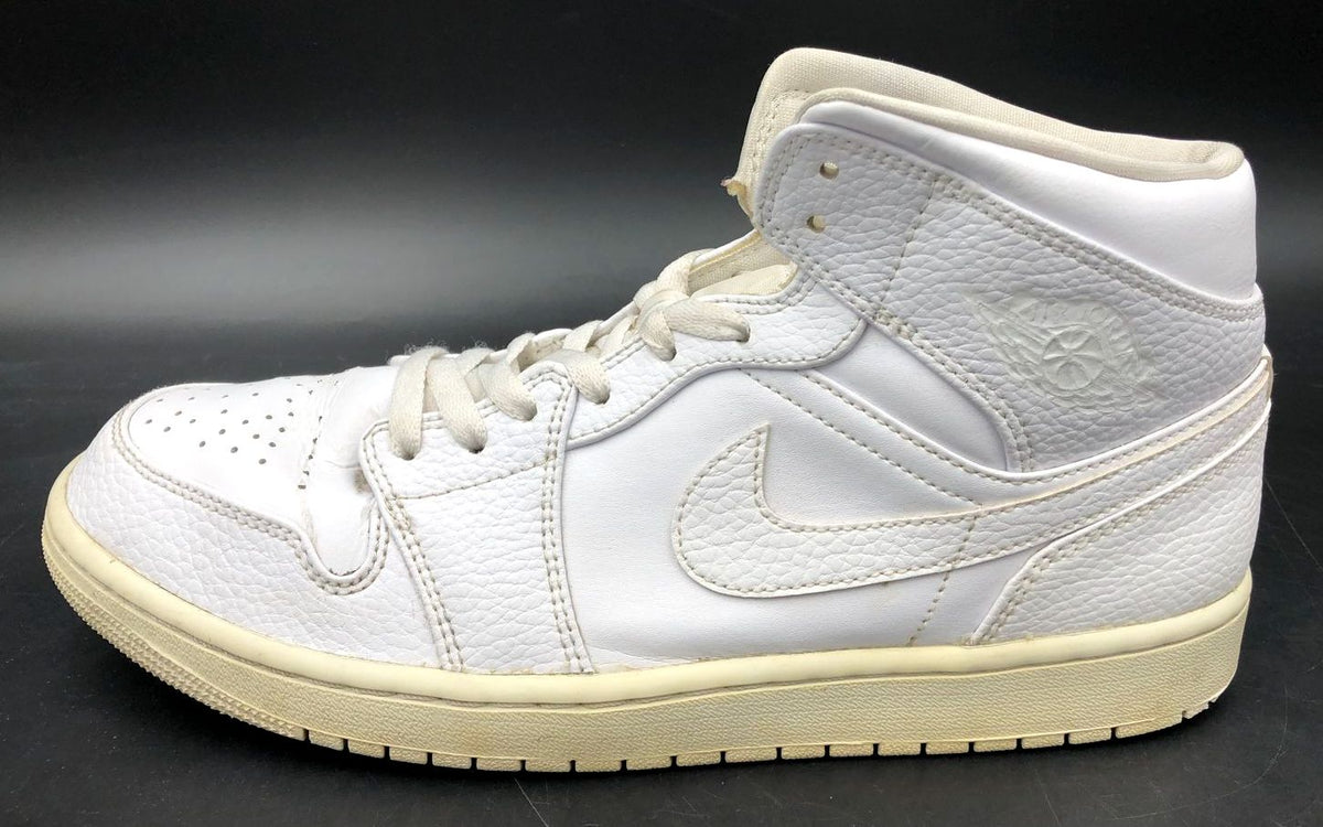 Nike Air Jordan 1 Mid &#39;Triple White&#39; 2020 Men&#39;s Sneakers - Size 11 (+COA)