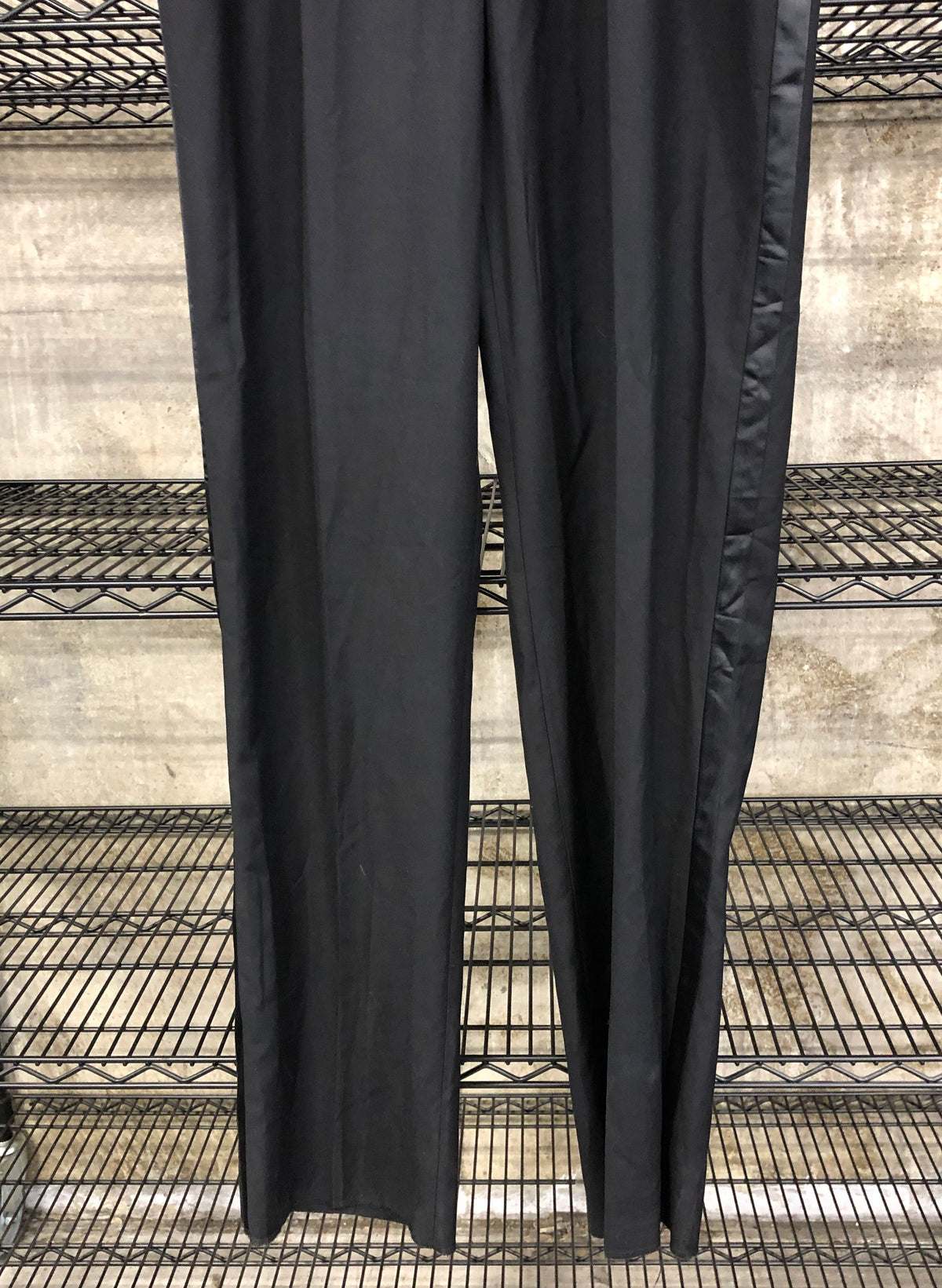 House of St. Benets Men's Black Satin Stripe Tuxedo Dress Trousers NWT 38W