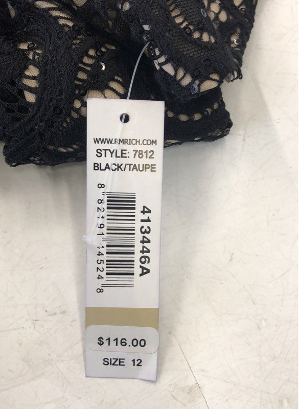 NWT R&M Richards Women's Black Taupe Sheath Dress - Size 12