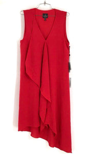 NWT Adrianna Papell Women's Red Asymmetrical Front Drape Shift Dress - Size 12