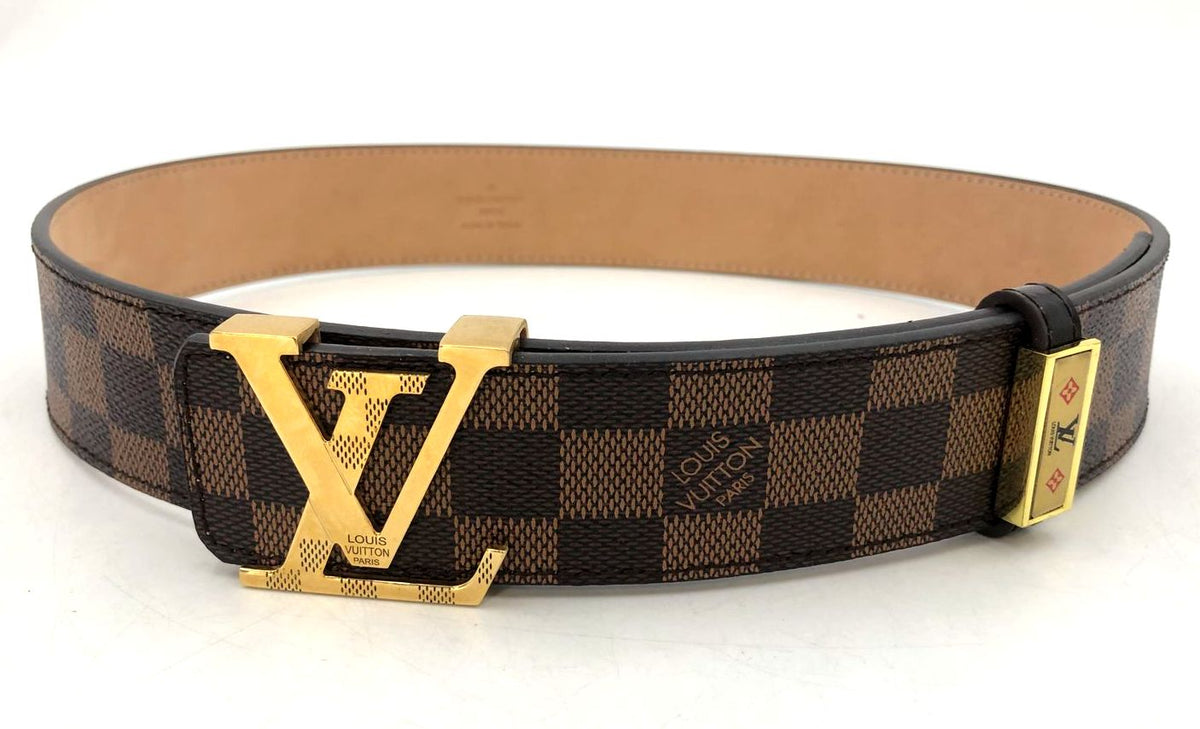 Louis Vuitton Inspired Brown Signature Damier Print Leather Belt - Size 80/34
