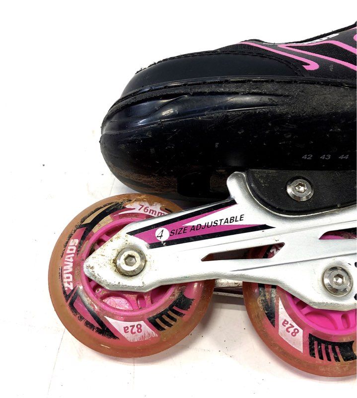 Zuwads 4-Size Adjustable Inline Skates Rollerblades Black Pink Womens