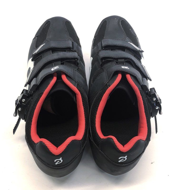 Peloton Original Cycling Shoes Black Red w/ Cleats Unisex Size EU 46 US 12