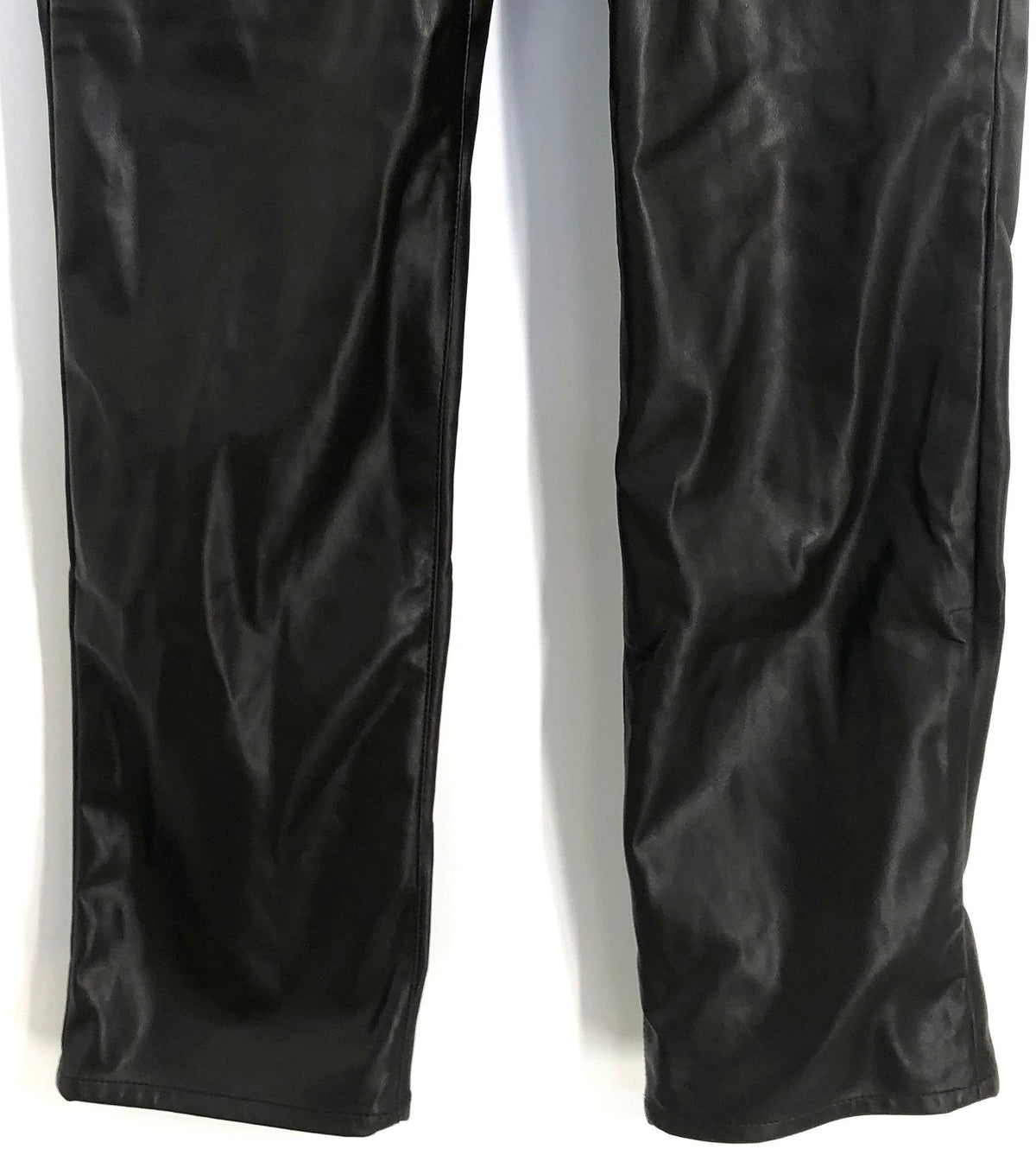 GAP Women's Black Faux Leather '90s Straight High Rise Pants NWT Sz 8R 29
