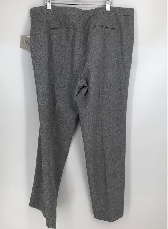 NWT Kasper Women&#39;s Gray Black Flat Front Straight Leg Dress Pants - Size 18