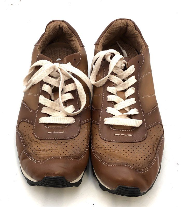 Coach G2375 Brown Leather Low Top Casual Sneakers Men's Size 8.5