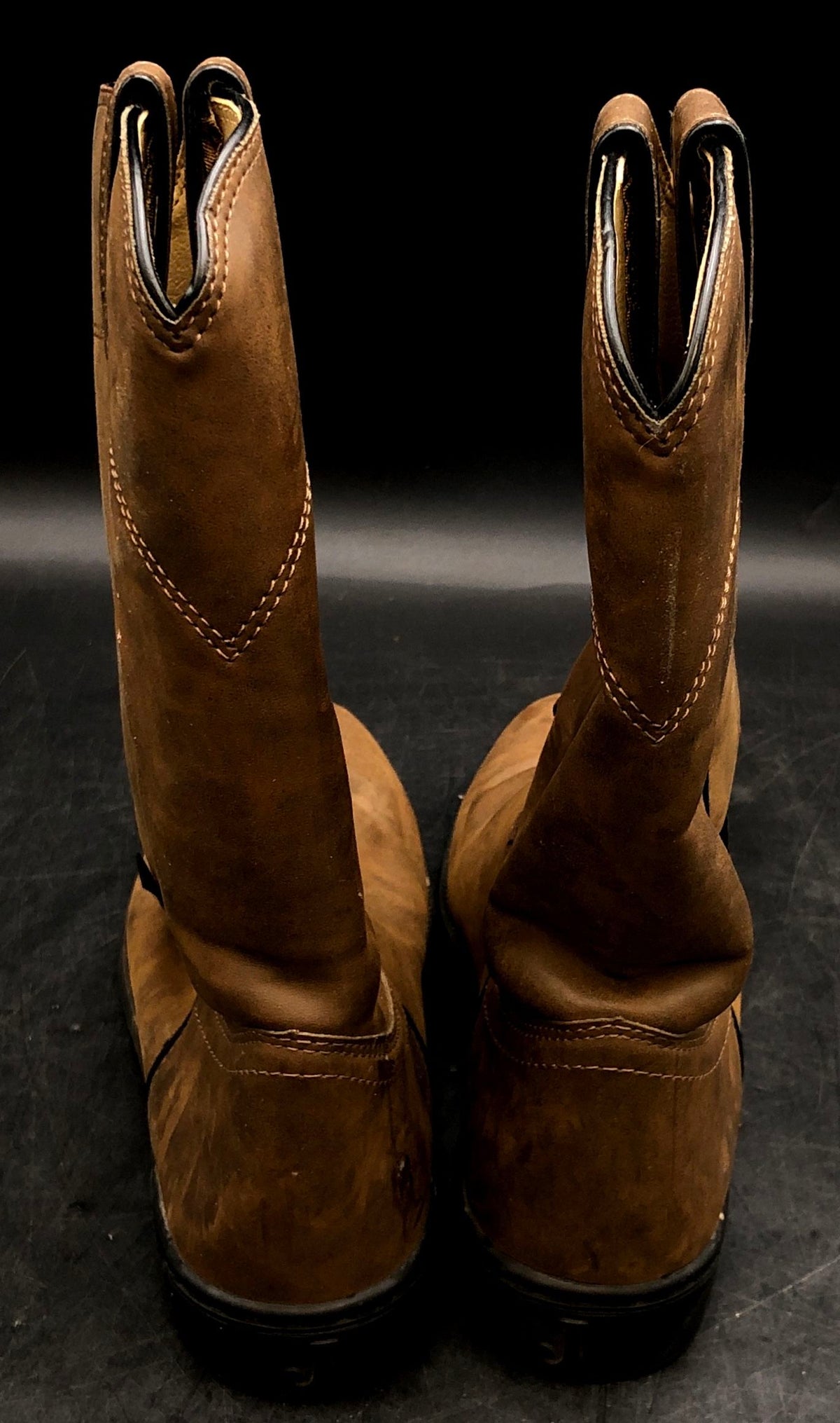 Justin Basics JBL3001 Brown Leather Roper Western Boots Men's Size 9 C