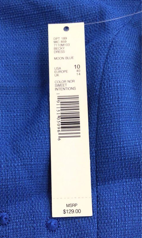 NWT Alex Marie Women's Moon Blue Sheath Dress - Size 10