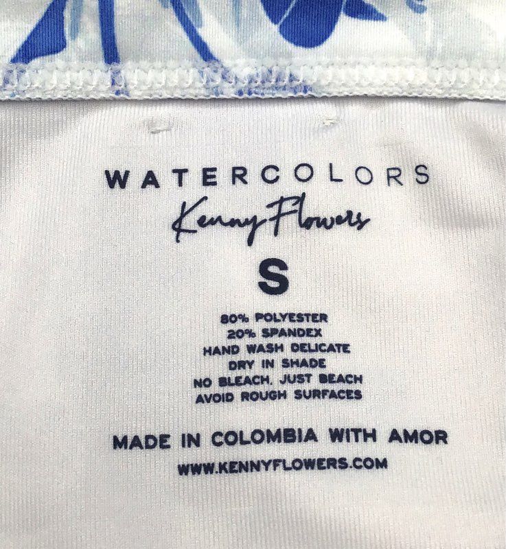Watercolors Kenny Flowers Women's Cote d'Azur Bikini Bottom Blue Floral NWT S