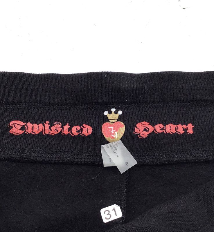 NWT Twisted Heart Women&#39;s Black Cotton Elastic Waist Capri Pants - Size P