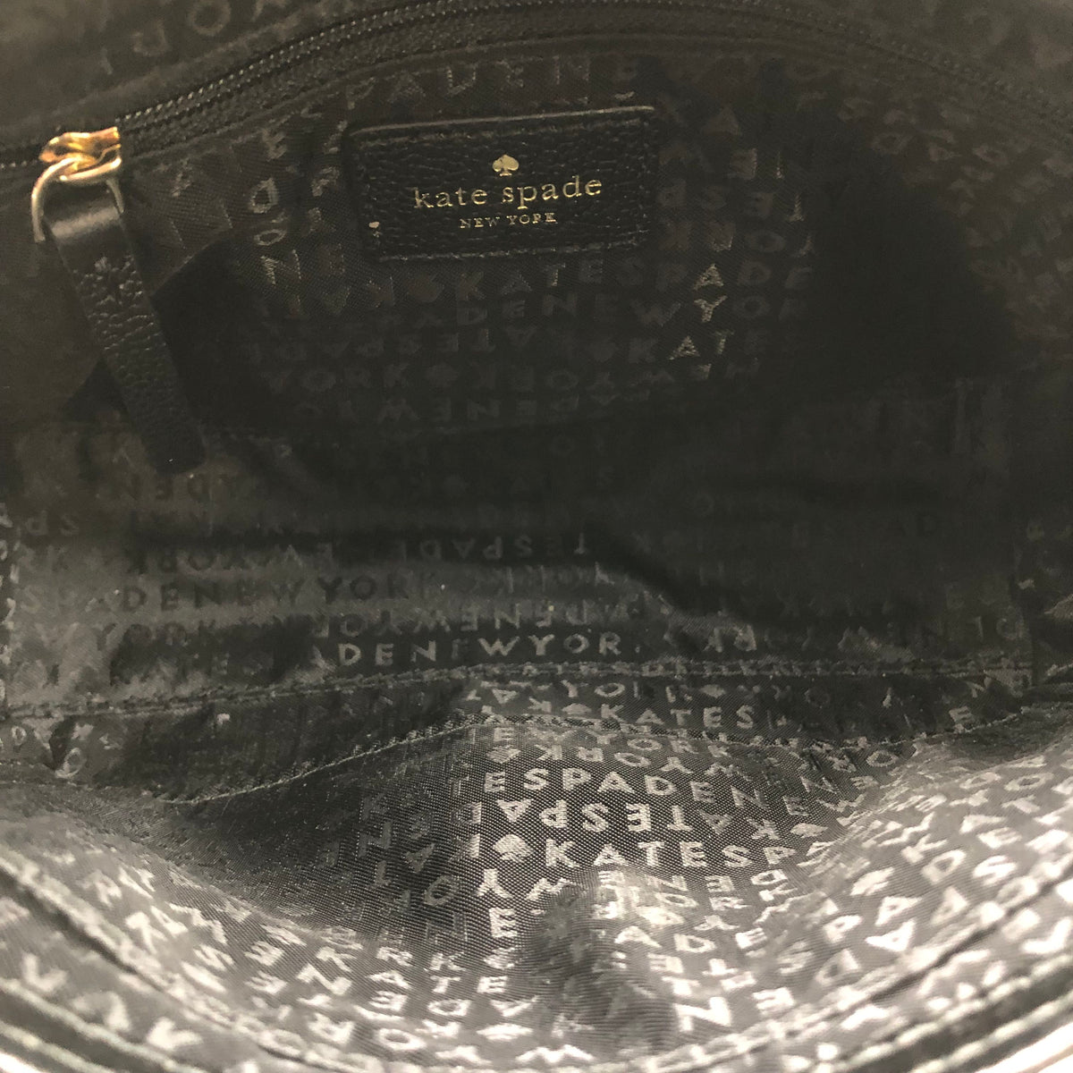 Kate Spade Black Leather Millie Bow Crossbody Bag Gold Hardware COA