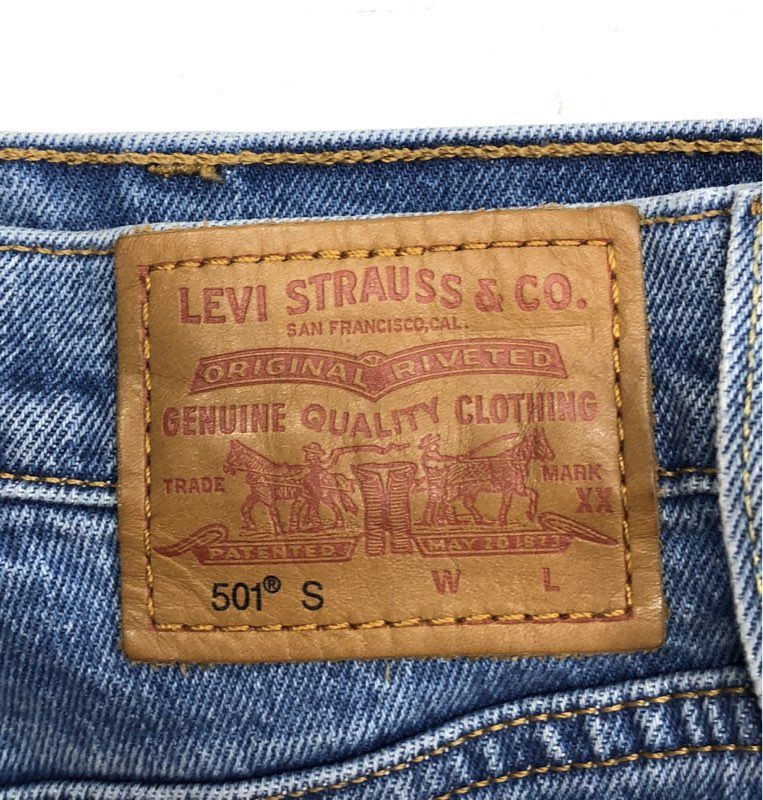 Levi's Women's 501 Skinny Jeans Blue High Rise Button Fly Raw Hem W24 L28
