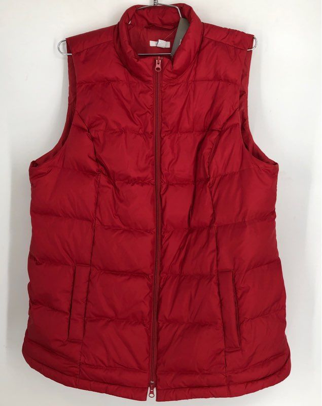 NWT J. Jill Down Women&#39;s True Red Puffer Vest - Size L