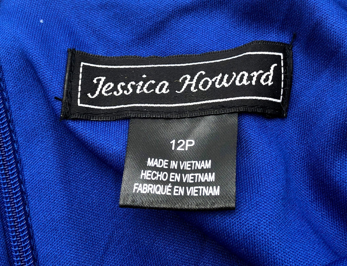 Jessica Howard Women's Royal Blue Lace Sheath Dress 3/4 Sleeve Petite NWT Sz 12P