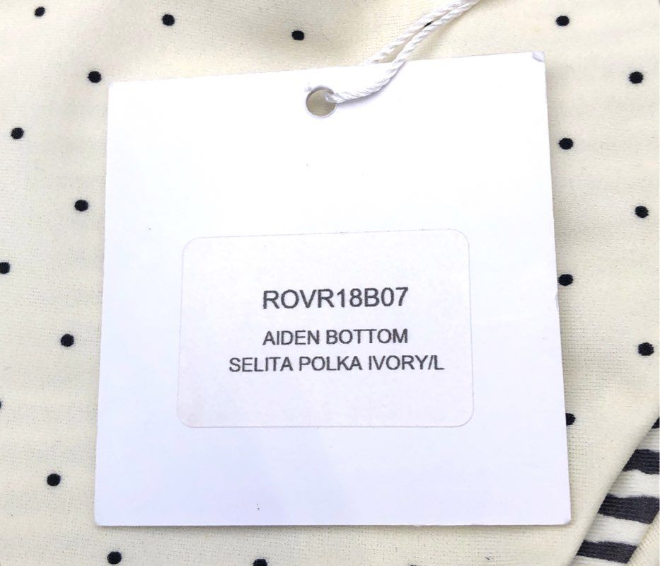 ROVE Women's Aiden Bikini Bottom Selita Polka Ivory Black Polka Dot NWT Sz L