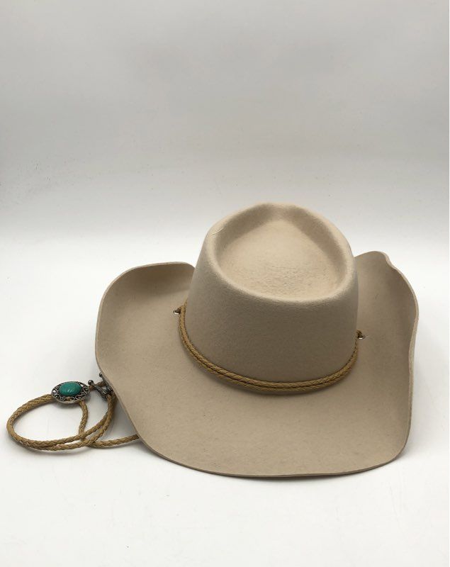 Wyeth Unisex Tan 100% Wool Cowboy Hat Western Bolo Chin Strap Lot of 9 Sz O/S