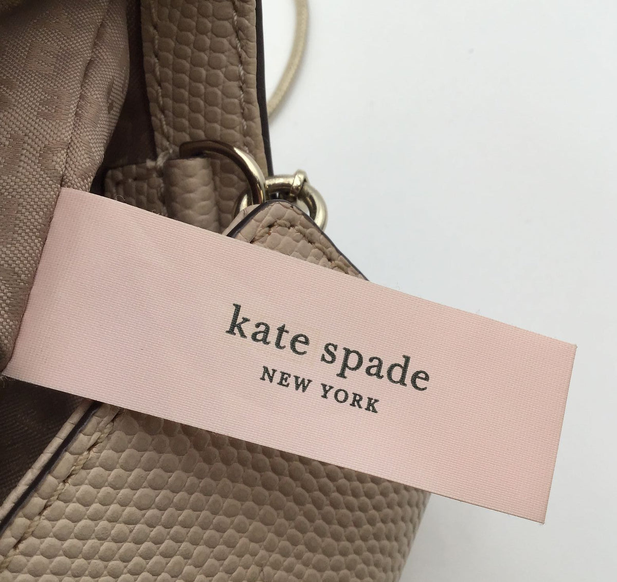 Authentic Kate Spade New York Beige Luxury Leather Crossbody Bag - COA Included