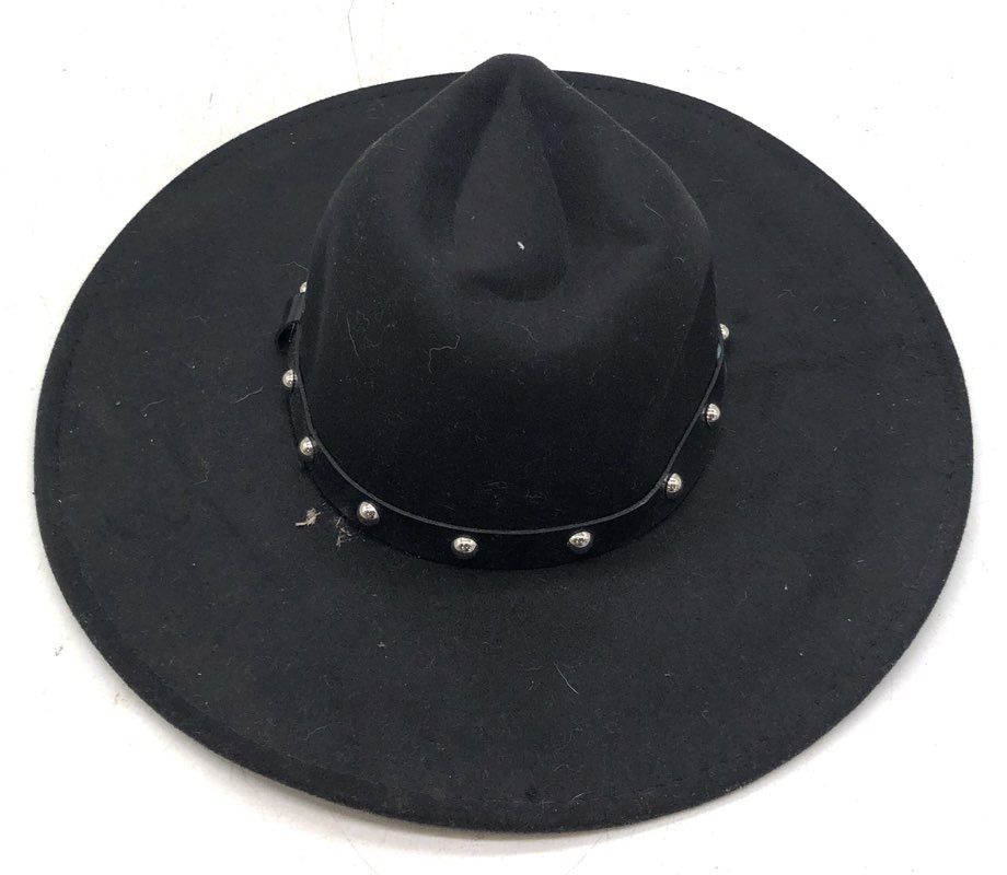 Marcus Adler New York Black Faux Felt Studded Fedora Hat Women's One Size
