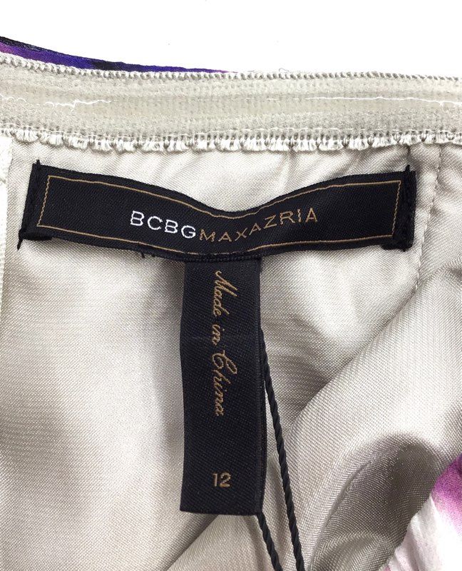 BCBGMAXAZRIA NWT Silk Strapless Begonia Print Gown Maxi Dress Sz 12