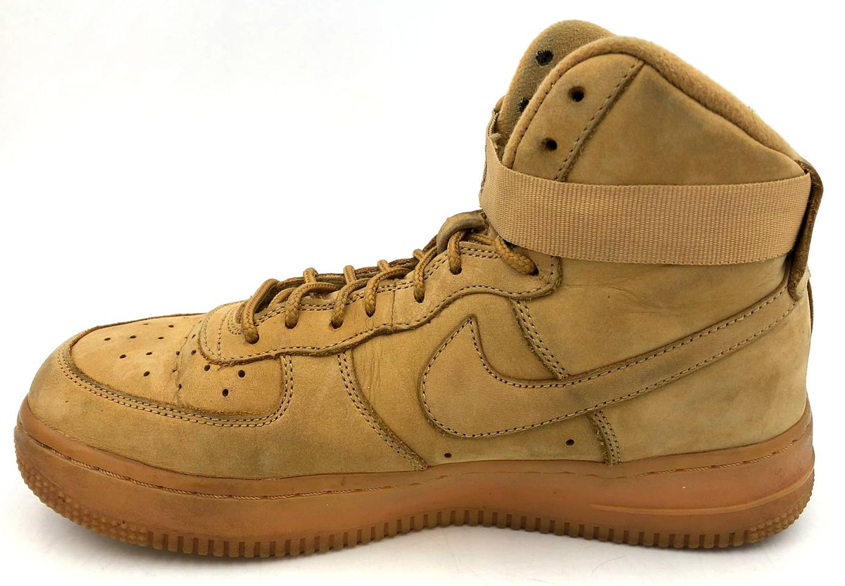 Nike Air Force 1 High LV8 GS 'Flax' Tan Suede Athletic Sneakers - Size 7Y (+COA)