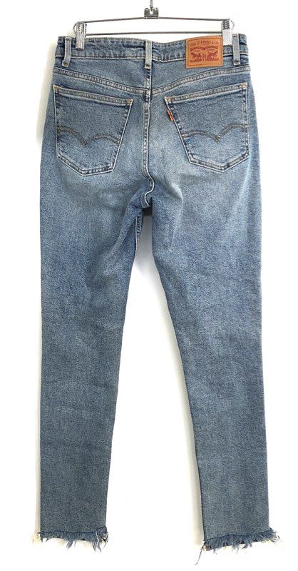 Levi's Women's 721 Vintage High Rise Skinny Blue Distressed Seam Jeans Sz 28