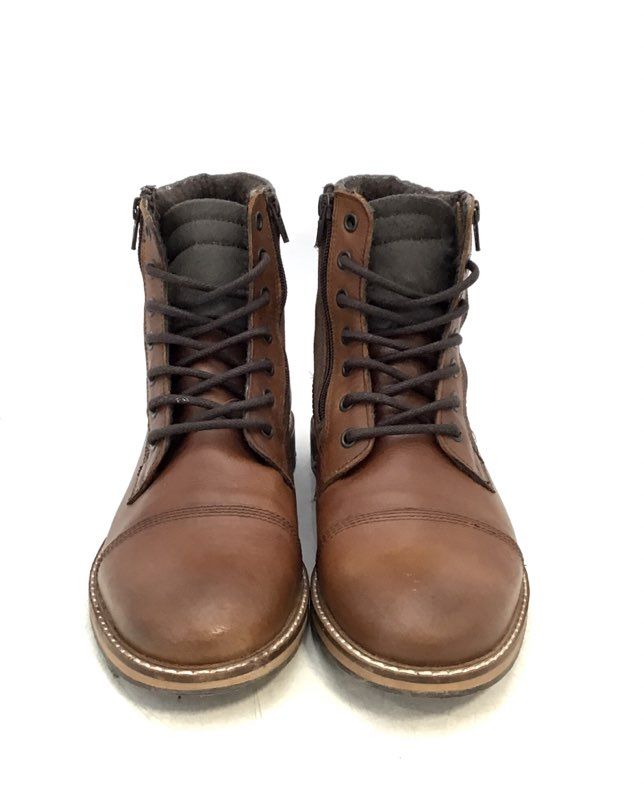 Franco Fortini Men&#39;s Dalton B. Borris Brown Leather Combat Boots - Size 9