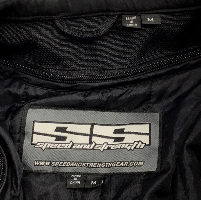 Speed and Strength Men's Black Textile Moto Riding Jacket Wing Graphic Sz M