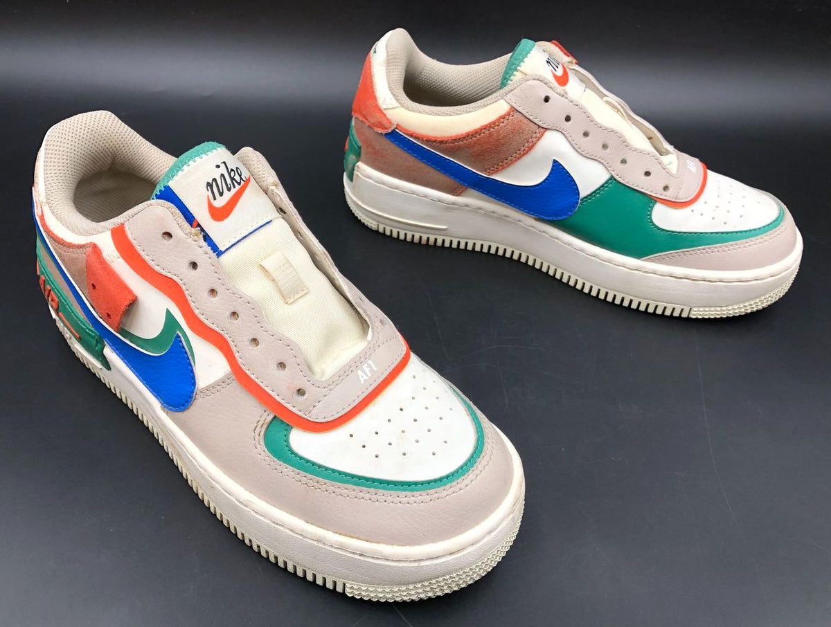 Nike Air Force 1 Shadow Women's Blue/Green/White/Beige Sneakers - Size 8 (+COA)