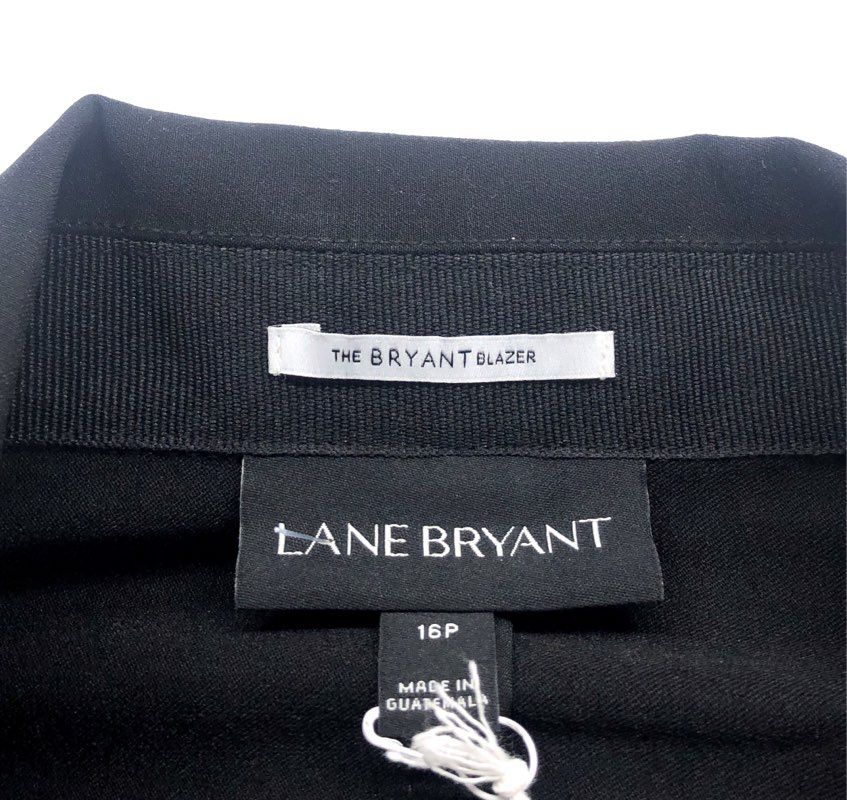 Lane Bryant Women's Black Sexy Stretch Bryant Blazer Single Button NWT Sz 16P