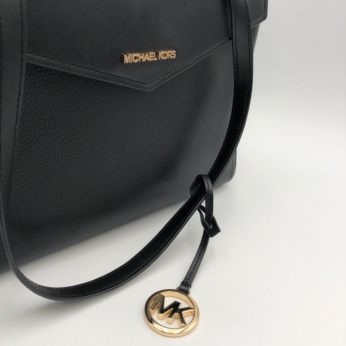 Michael Kors Black Leather Maisie 3-in-1 Tote Bag COA