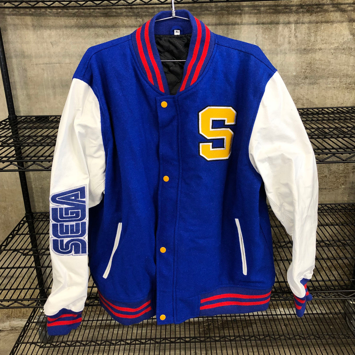 Sega Sonic the Hedgehog 2 Men's Blue/White Varsity Jacket - Size XL