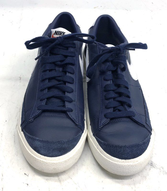 Nike Blazer Low '77 Vintage Navy White Leather Sneakers Men's Size 9.5