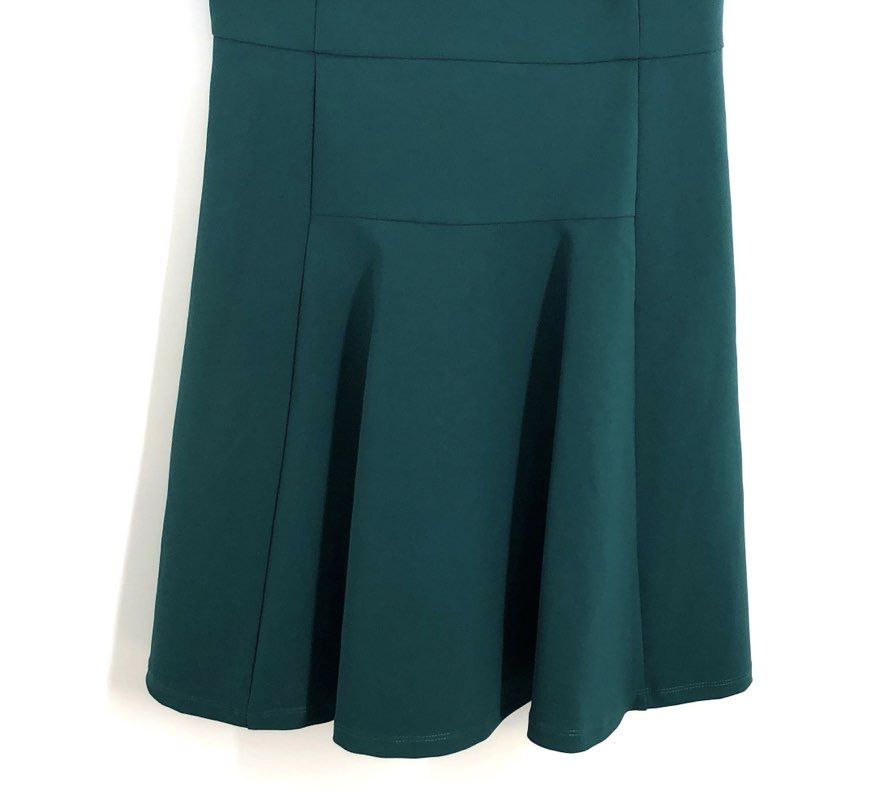 Madewell Women's Teal Green Ponte Fit and Flare Sleeveless Zip Back Dress Sz 0