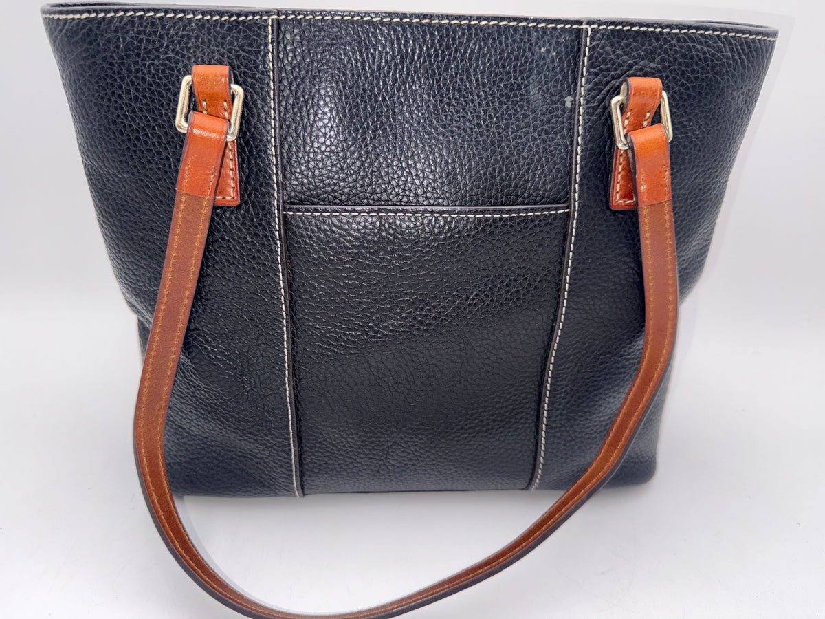 Dooney & Bourke Black Pebble Grain Small Lexington Shopper Bag Handbag COA