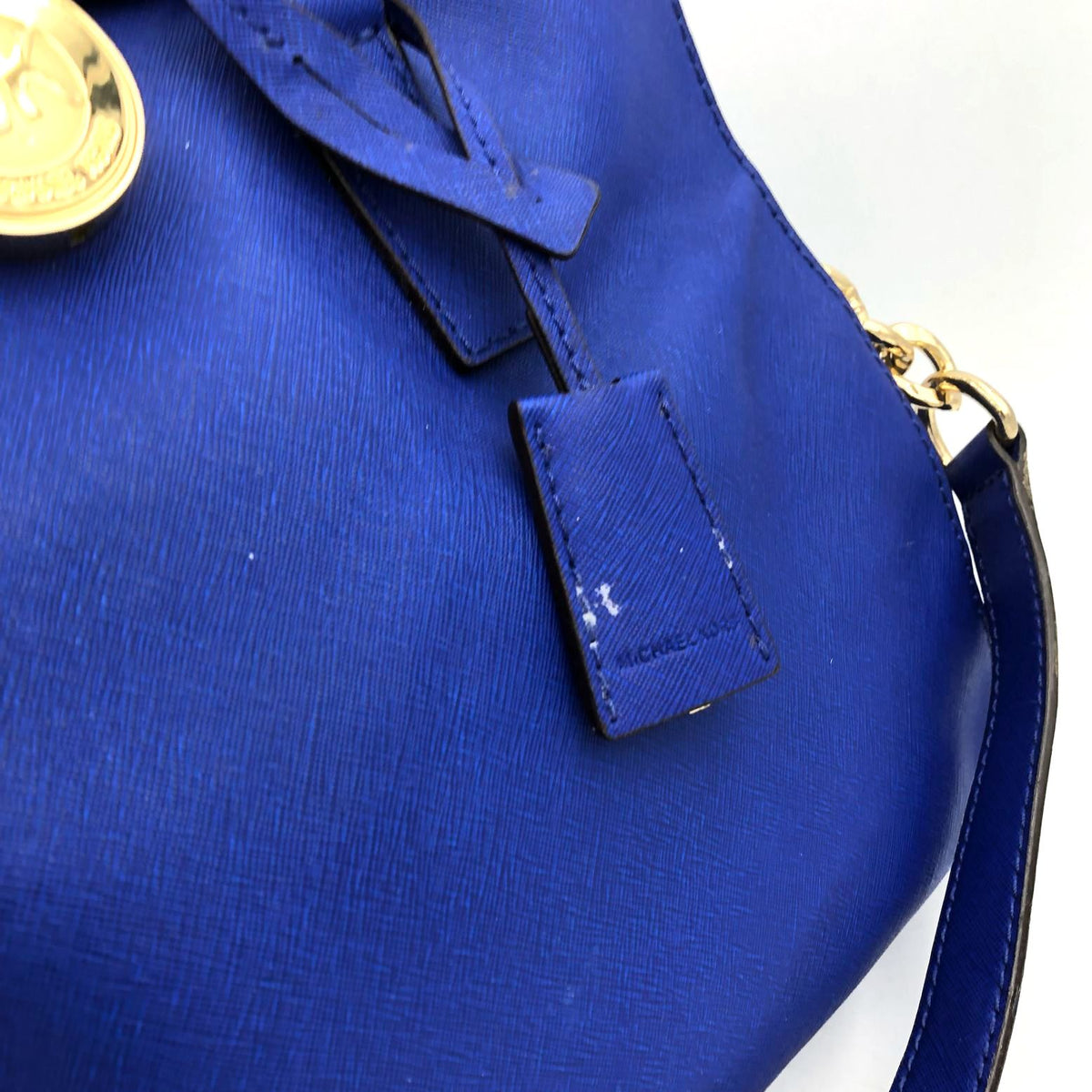 Authentic Michael Kors Women&#39;s Cobalt Blue Leather Luxury Tote Bag- COA Included