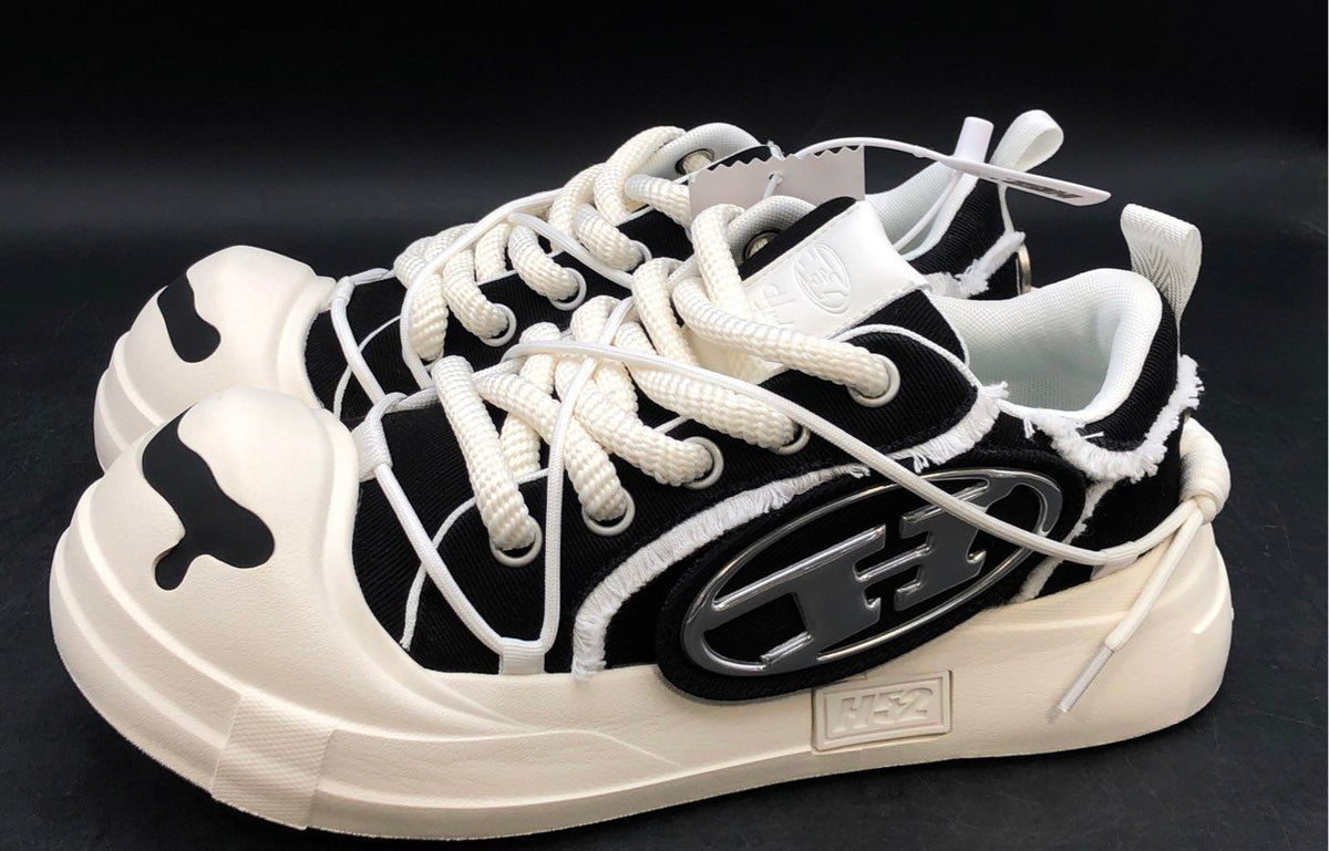 New H52 Stay Hungry Drip Black Cream Low Top Sneakers Size US 10.5