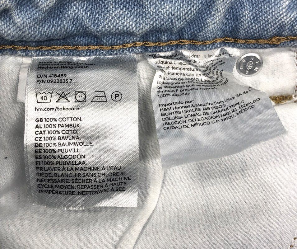 H&M &Denim Women's 90's Boyfriend Jeans Light Wash High Waist Distressed Sz 2