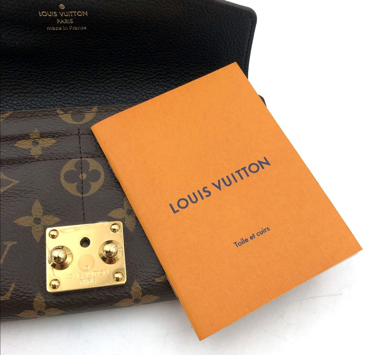 NIB Louis Vuitton Inspired Pallas LV Monogram Canvas & Python Embossed Wallet