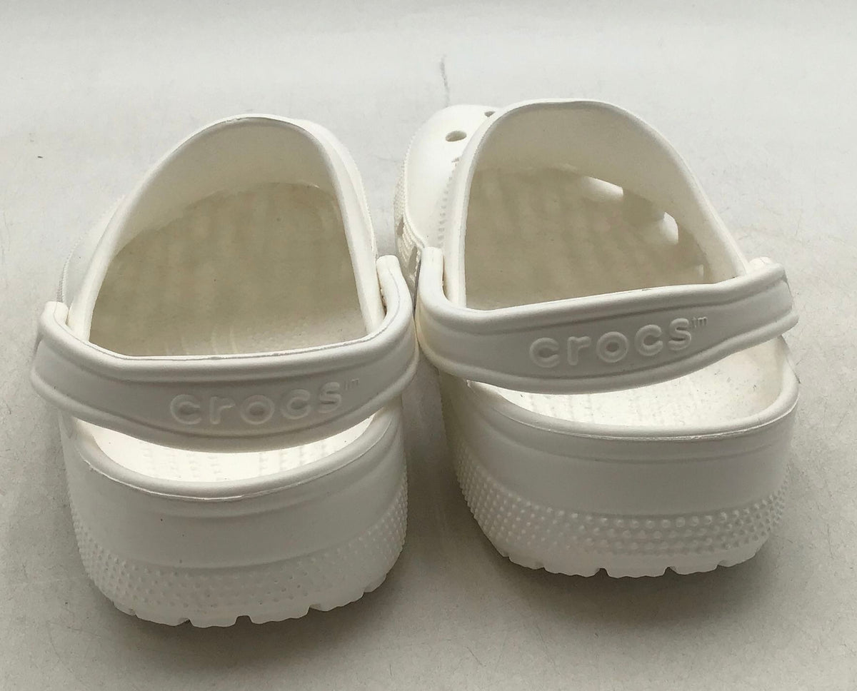 Crocs Men&#39;s White Round Toe Slip-On Casual Clog Shoes - Size 10