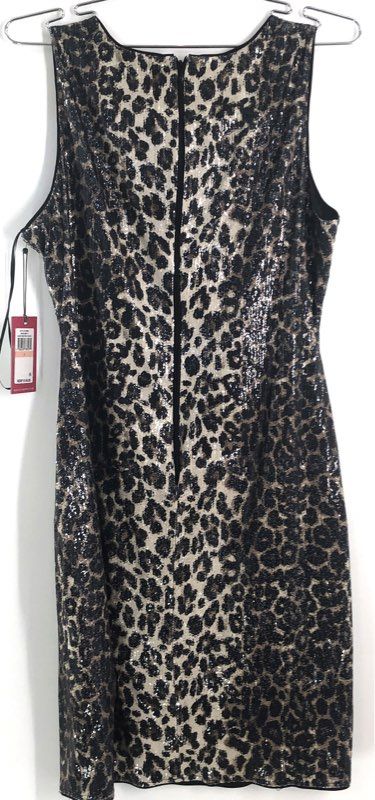 Vince Camuto Women's Highland F1 Leopard Sequin Sheath Dress Size 2 NWT
