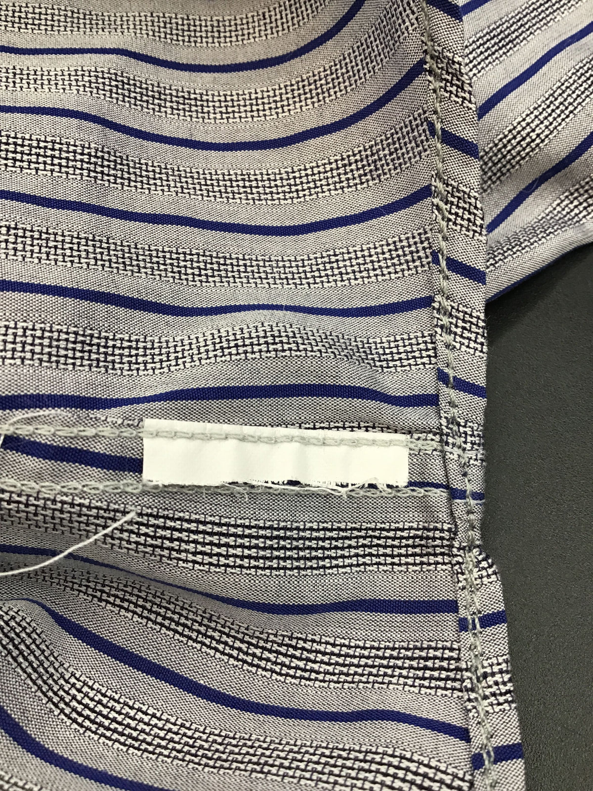 Dolce & Gabbana Men's Navy Blue\Grey Striped Dress Shirt-Size: 17 (+COA)