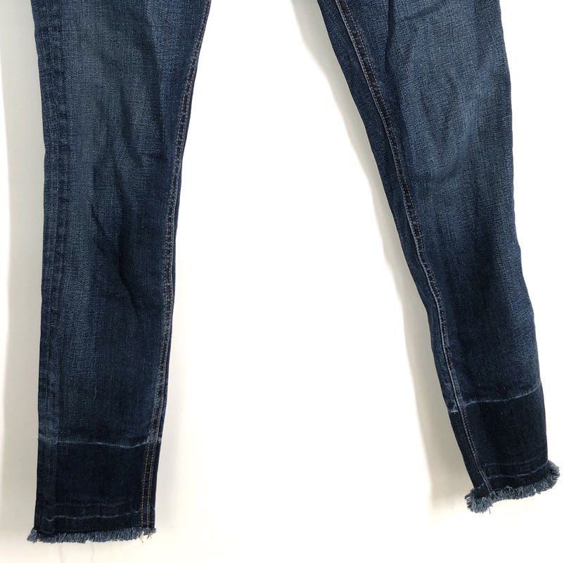 rag & bone Women's 10 Inch Capri Stanwix Blue High Rise Raw Hem Jeans Sz 26