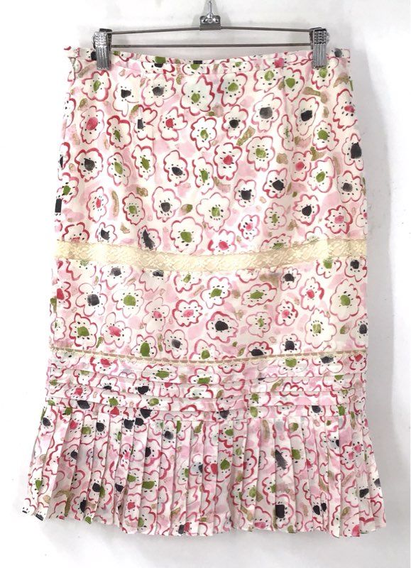 NWT Tibi Women's Hot Pink Floral A-Line Skirt - Size 4