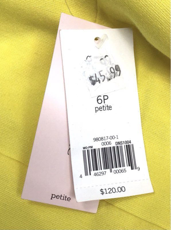 Banana Republic Women's Yellow Sleeveless V-Neck Tiered Skirt Dress Sz 6P NWT