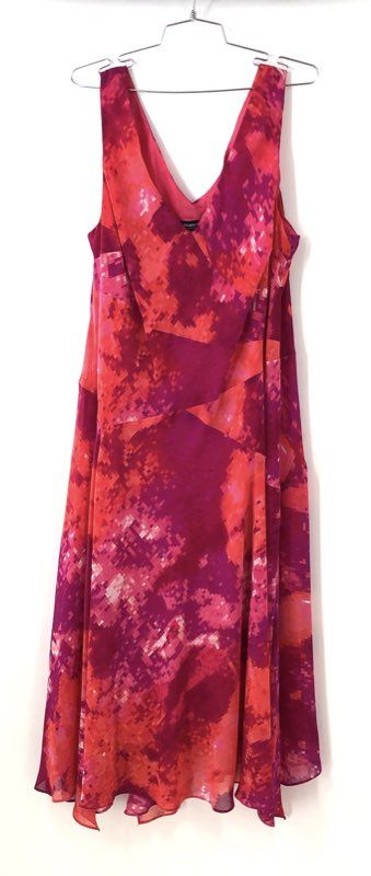 Jones New York Women's Pink Orange Multi Carnival of Color Dress NWT Sz 16W