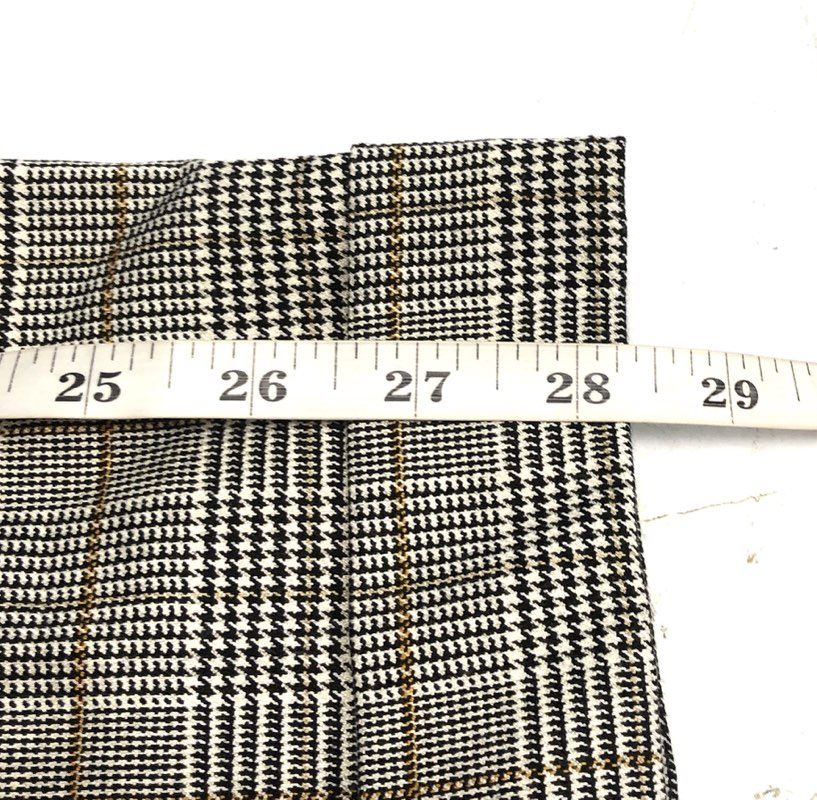 Zara Woman Women's Trousers Grey Brown Glen Check Plaid Cuffed Straight Leg Sz 4