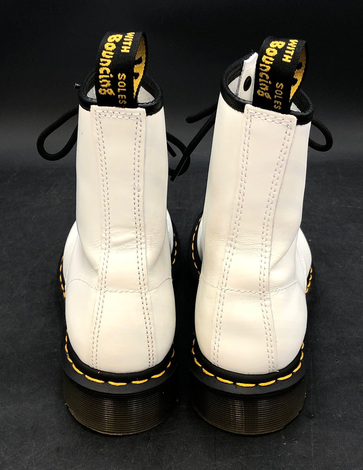 Dr. Martens 1460 W White Leather 8-Eye Lace Up Boots Women Size 8